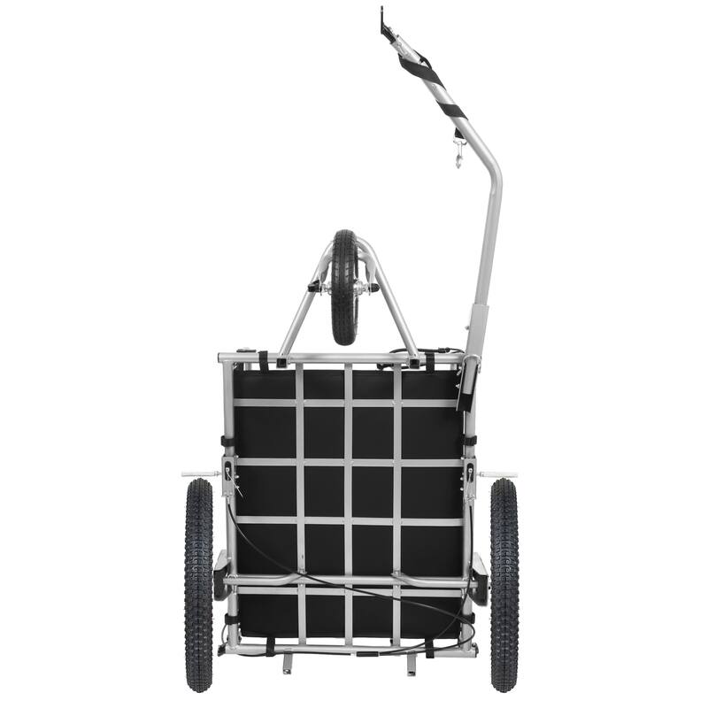 3-in-1 Heavy-Duty Bike Cargo Trailer, Upgraded 20" Wide Fat Tires, 150lbs Capacity, Steel Frame, Convertible Stroller Pull Cart