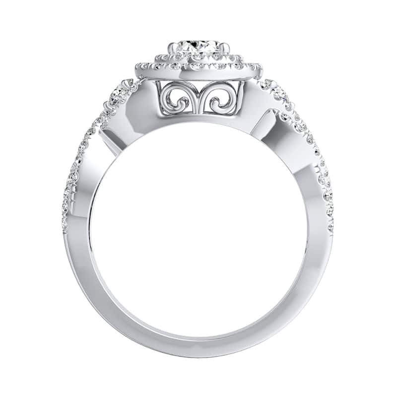 Auriya 14k Gold 1 3/8ctw Braided Oval-cut Halo Diamond Engagement Ring (I-J, I1-I2)