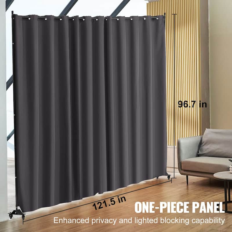 Room Divider, Portable Panel Room Divider with Wheels Curtain Divider Stand, Freestanding Room Divider Privacy Screen for