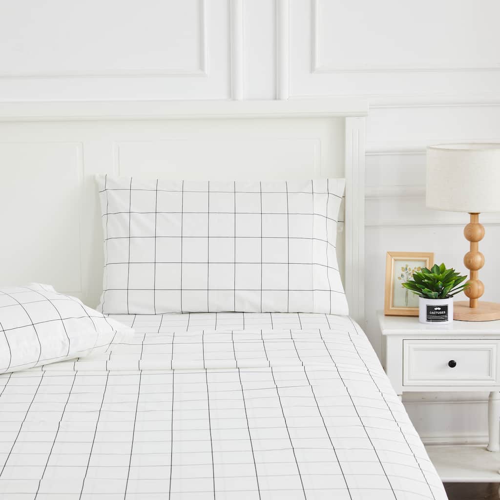 Printed Percale Cotton Box Sheet Set and Pillowcases