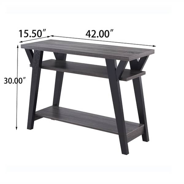 Modern Console with Two-Tier Shelving and Tapered Leg - Bed Bath ...