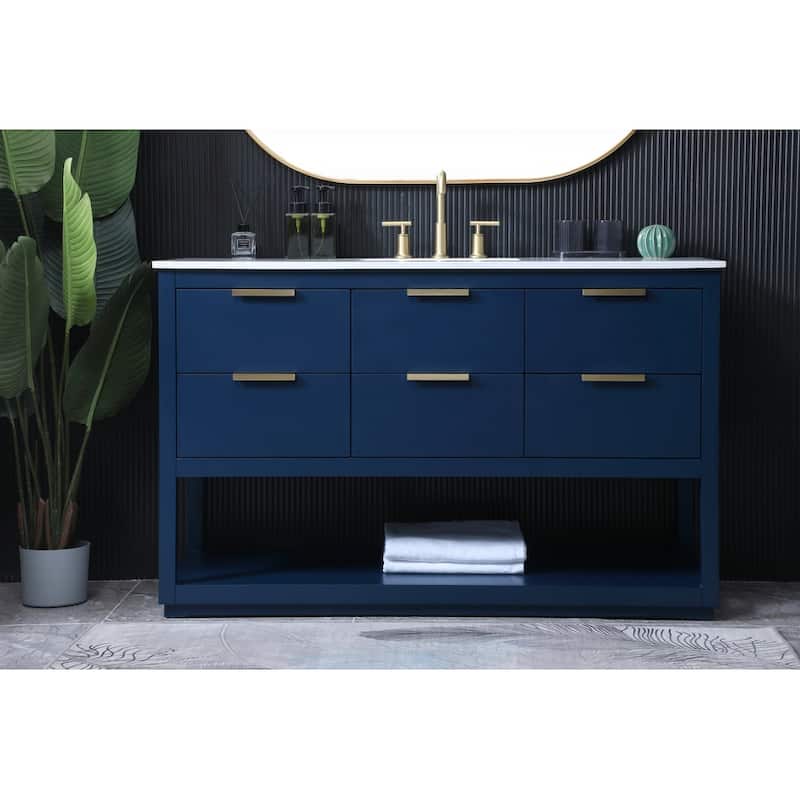 Elegant Lighting VF19254 Larkin 54" Free Standing Single Basin Vanity