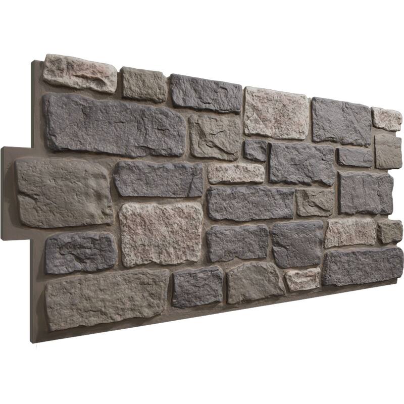 EverStone Cobblestone Faux Stone Panel, 48"W x 23 3/4"H x 1 1/8"D