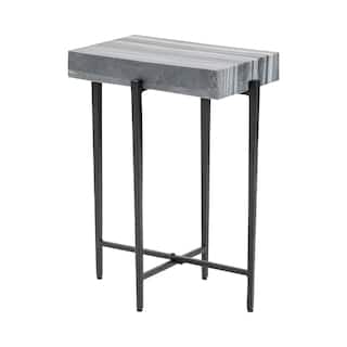 Rectangle Marble and Iron End Table