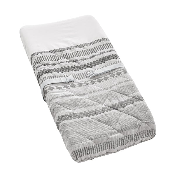 Grey Boho Tribal Bohemian Boy Girl Unisex Changing Pad Cover Jacquard