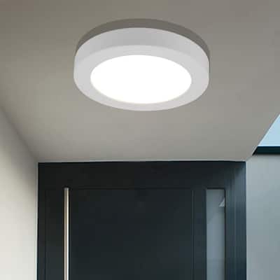 LED Flush Mount Ceiling light 7.2"W x 1"H - White
