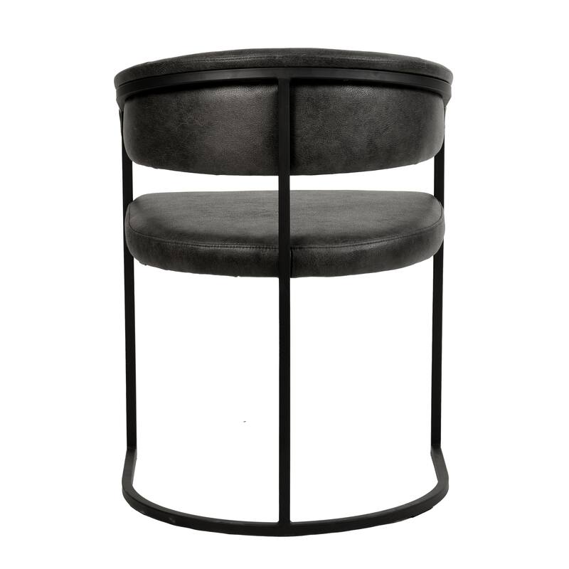 LeisureMod Aero Modern Upholstered Leather Dining Chair in Iron & Polyester, Accent Armchair for Home Kitchen Office