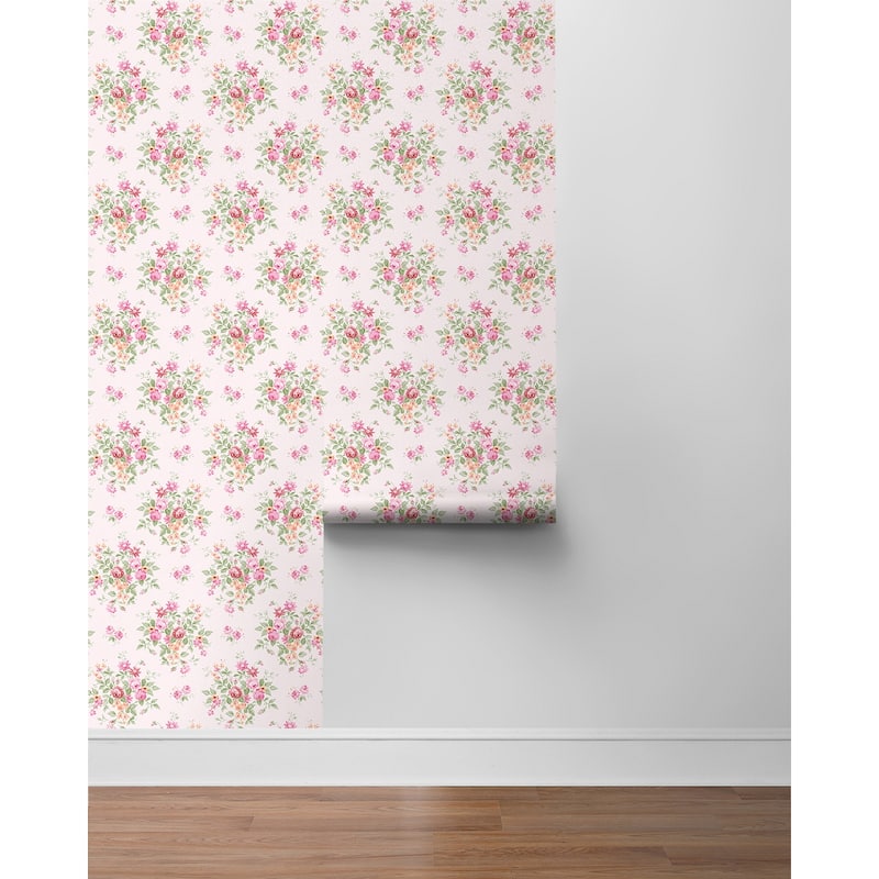 NextWall Floral Bunches Peel and Stick Wallpaper