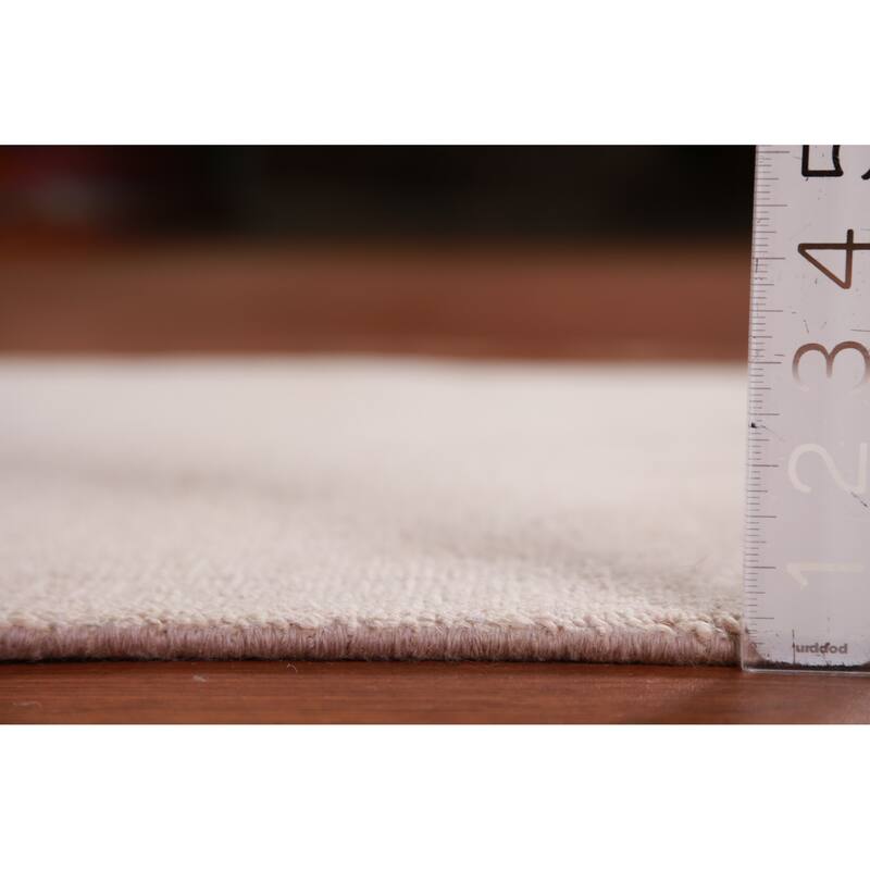 Hand Knotted Oriental 100% Wool Carpet Modern Solid Pink Gabbeh Runner Rug - 8' 3'' X 2' 7''
