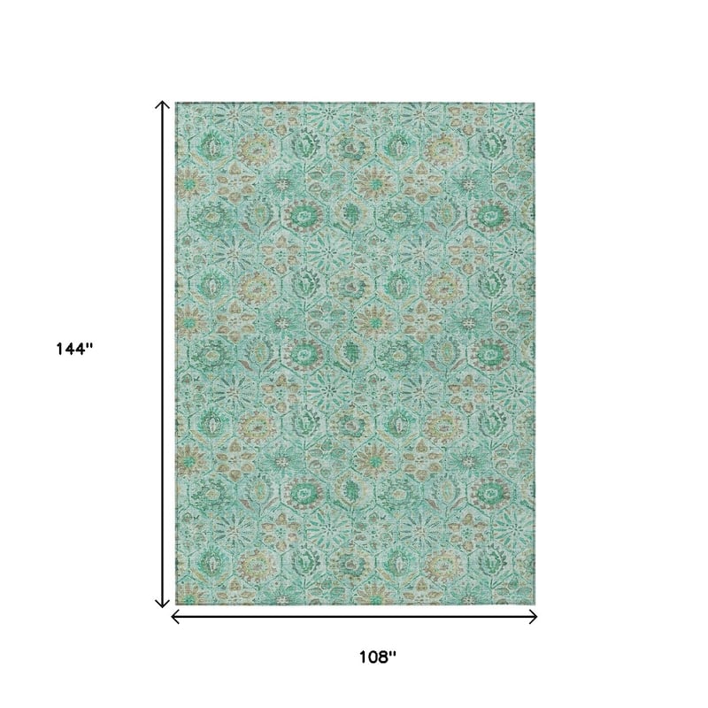 HomeRoots Floral Transitional Rectangle Outdoor Rug