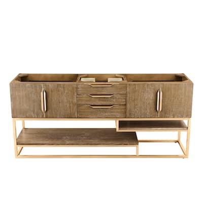 James Martin Vanities Columbia 72" Single Vanity Cabinet, Latte Oak, Radiant Gold