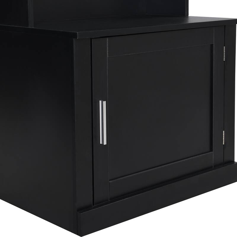 Multi-functional Storage Slim Hall Tree with Cabinet and 6 Hanging Hooks