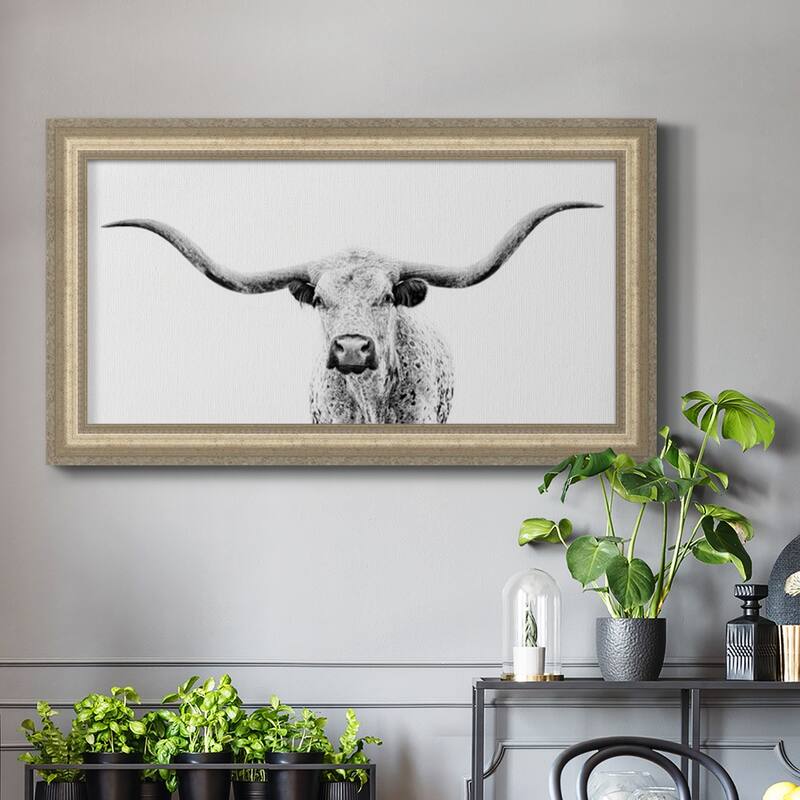 Longhorn Gaze Premium Framed Canvas- Ready to Hang