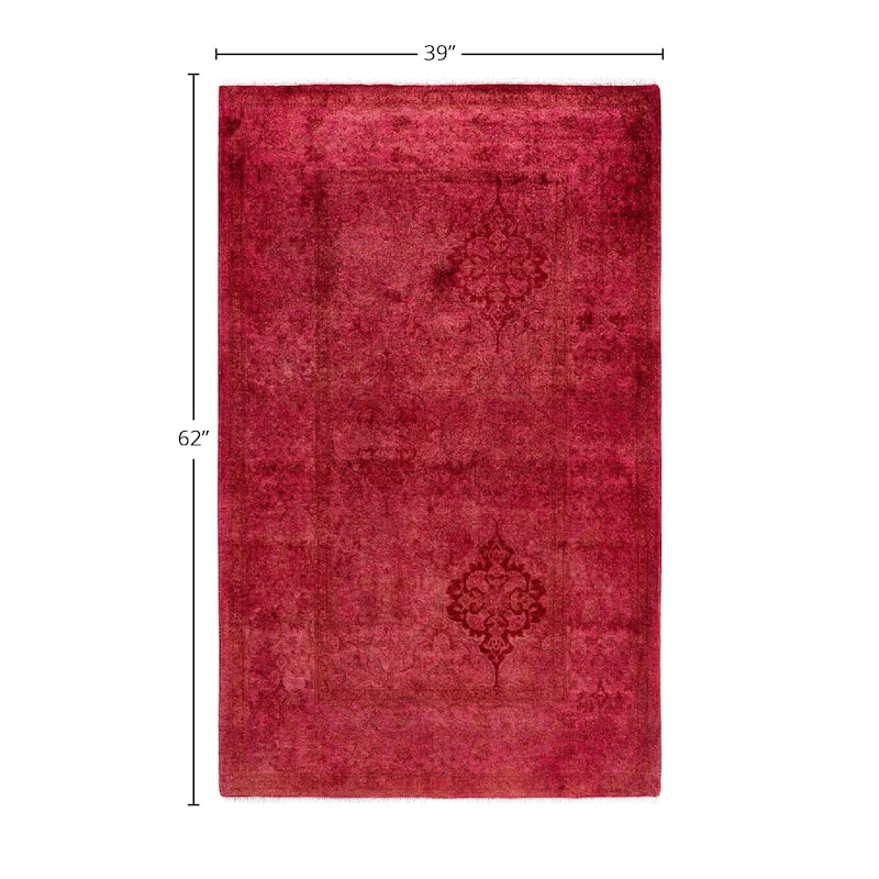 Contemporary Overdyed Wool Hand Knotted Area Rug - 3' 3" x 5' 2"