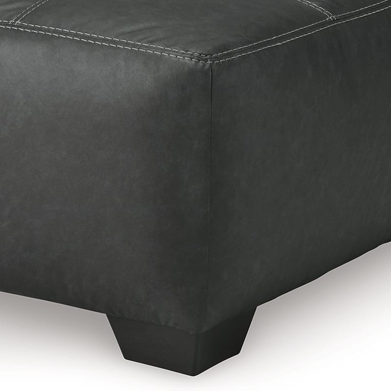 Burt Oversized Accent Ottoman, Dark Graphite Gray Polyester, 40 Inch