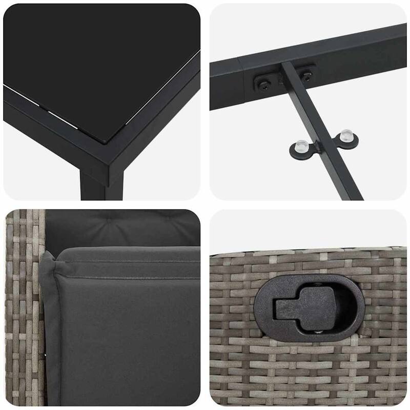 vidaXL Garden Dining Set with Cushion Poly Rattan