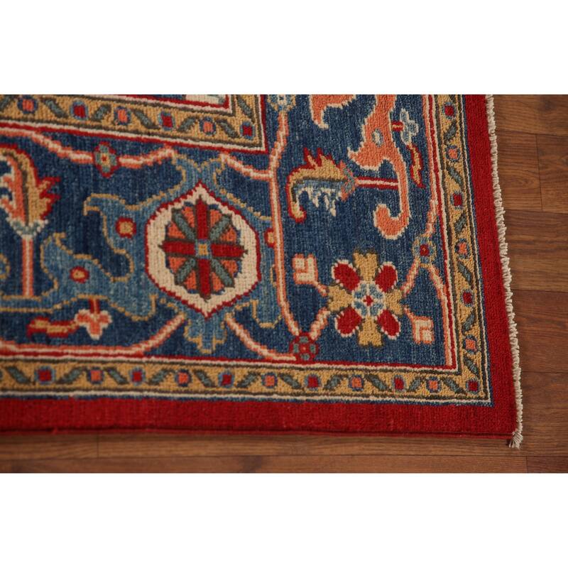 Kazak Living Room Area Rug Handmade Wool Carpet - 6'4" x 9'10"
