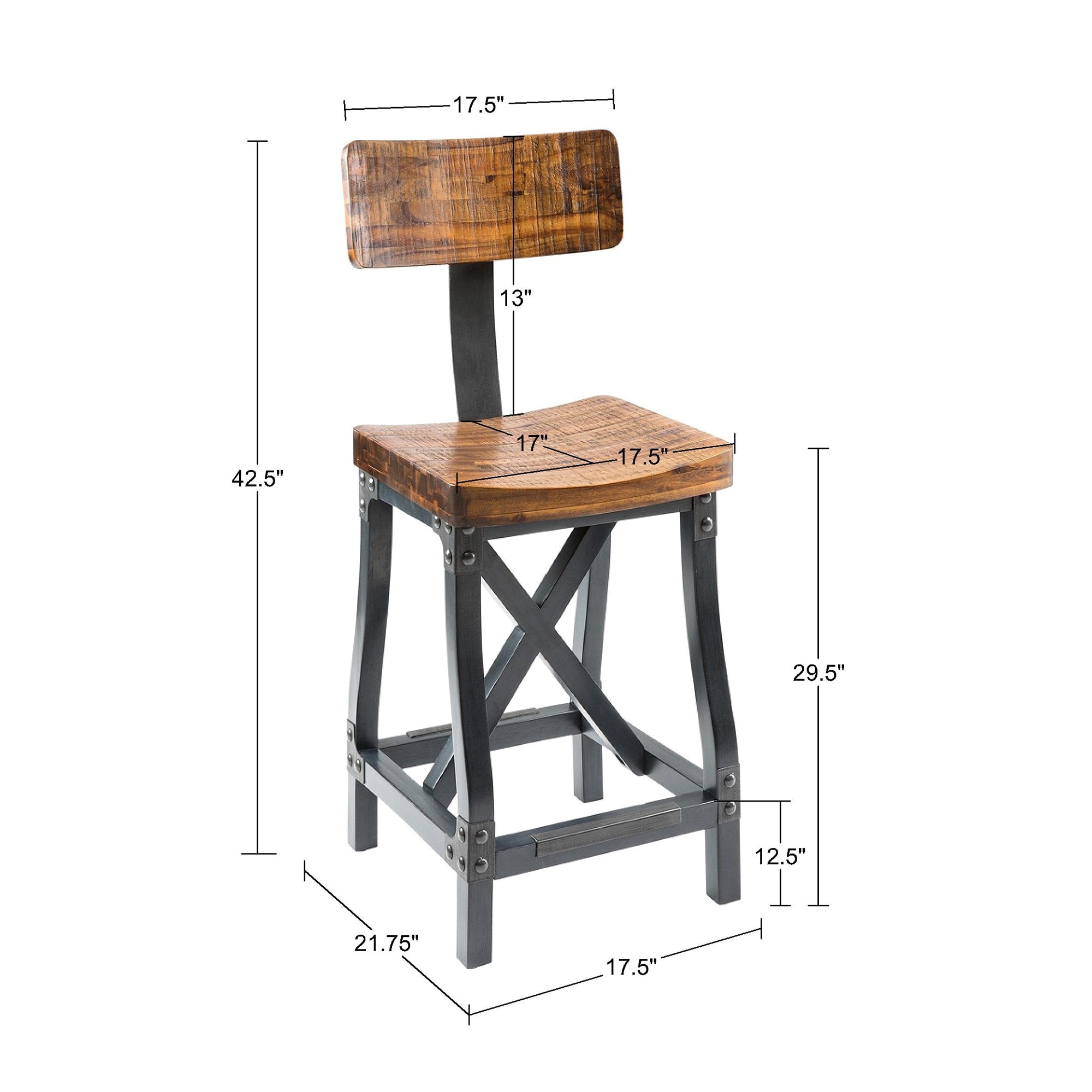 Carbon Loft Magie Amber and Graphite Barstool with Back On Sale