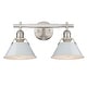preview thumbnail 1 of 5, Orwell 2-light Bath Vanity Pewter with Dusky Blue