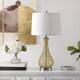 SAFAVIEH Lighting Finnley 28-inch Crackle Glass LED Table Lamp. - 14" W x 14" D x 28" H