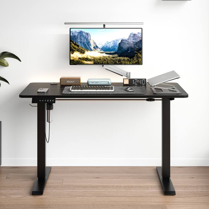 Javlergo Standing Desk, Adjustable Height Electric Sit Stand Up Down Computer Table, Ergonomic Rising Modern Lift Motorized