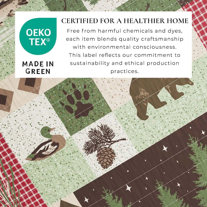 Linery & Co. Wildlife Patchwork Microfiber Quilt Set With Shams