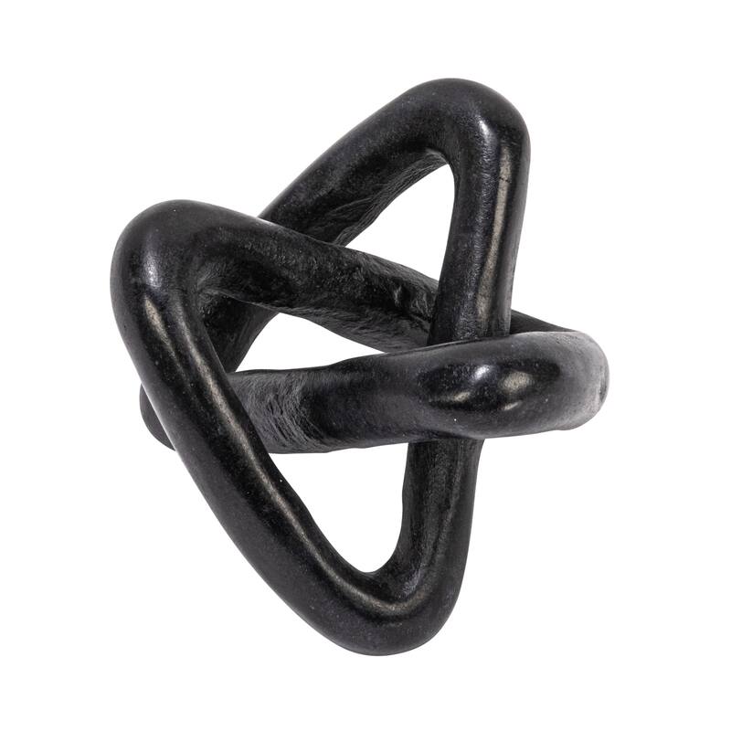 Decorative Marble Link Knot - 3.5"L x 3.5"W x 3.5"H - Black