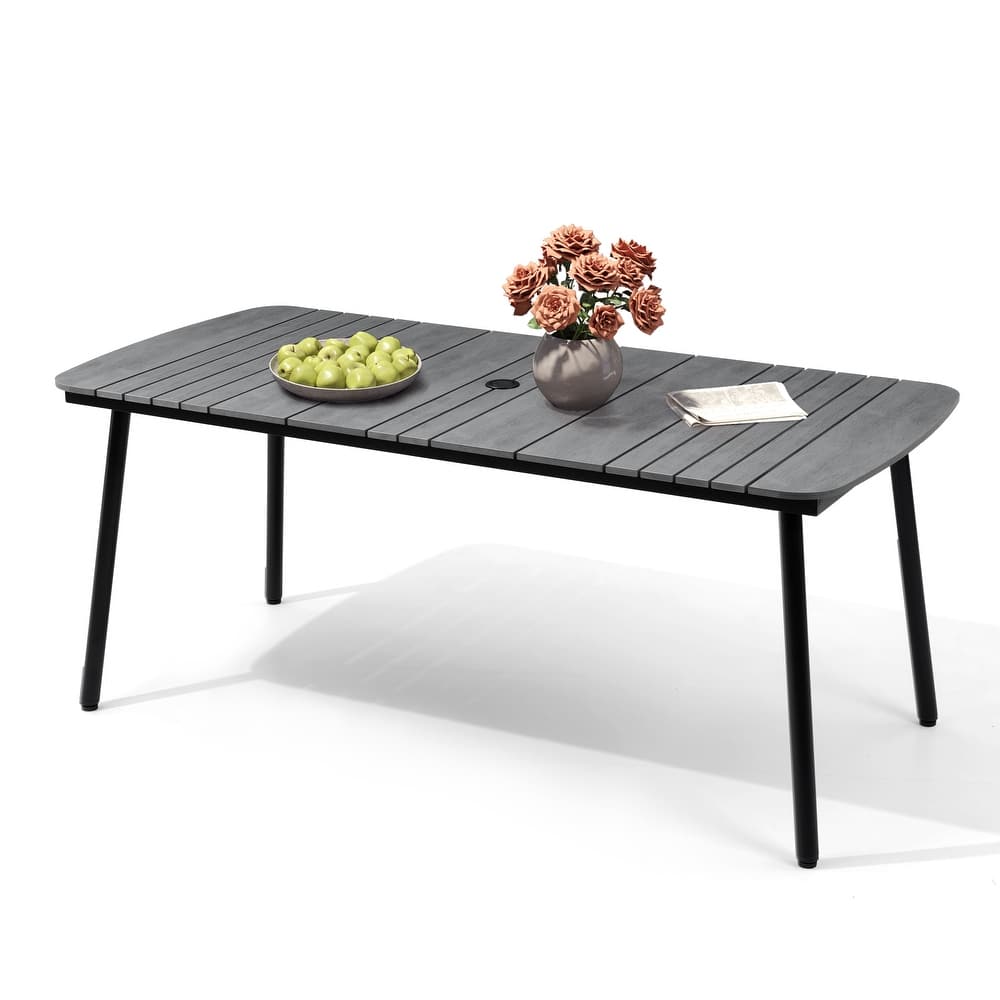 VredHom Outdoor Rectangular Aluminum Dining Table