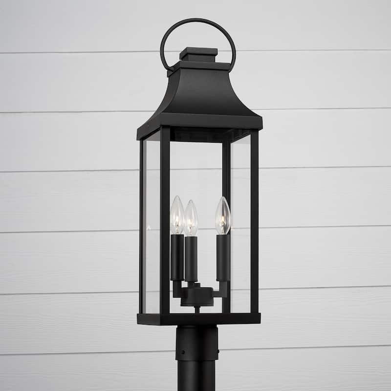 3-light Outdoor Post-Lantern w/ Clear Glass