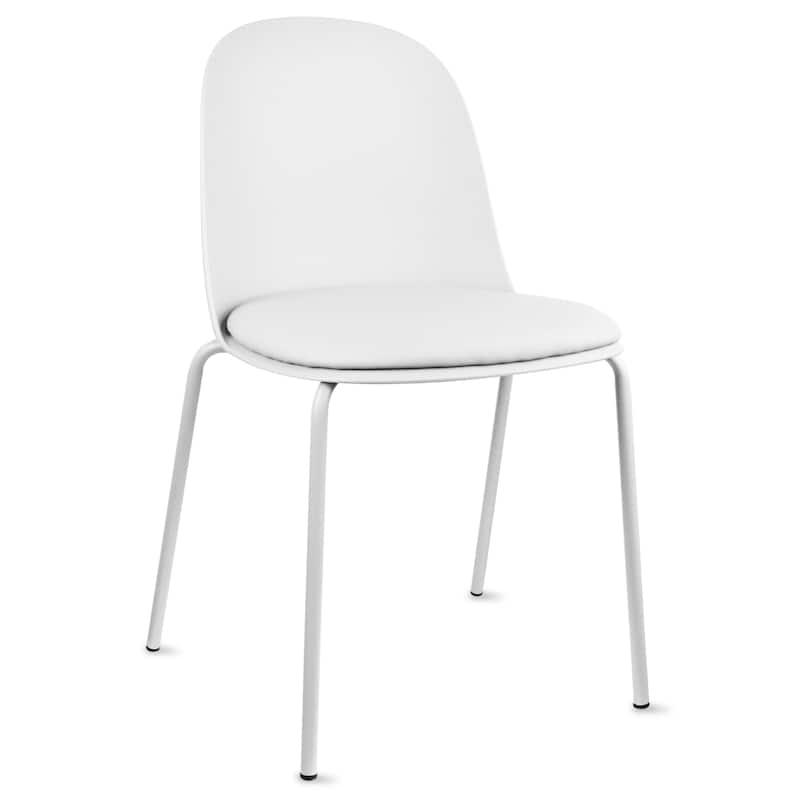 Set of 2 Plastic Dining Chairs Padded Seat Cushion For Kitchen Outdoor Patio Office Waiting Room Breakroom Guest