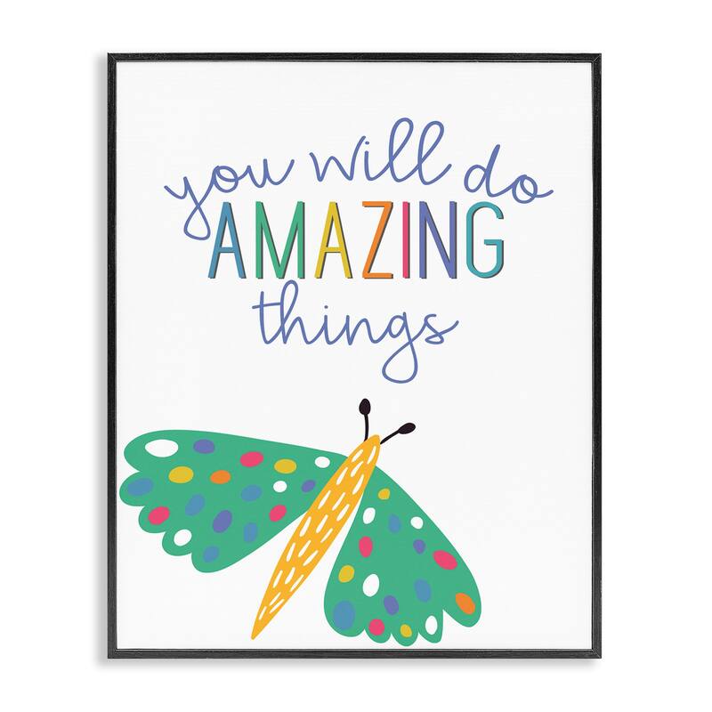 Stupell Amazing Things with Dragonfly Framed Giclee Art Design By Kim Allen - 24 x 30 - Black