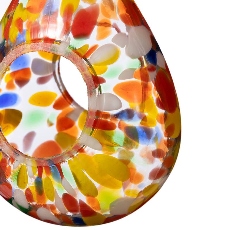 Glitzhome 6.75''H Glass Water Drop Hanging Dots Birdfeeder