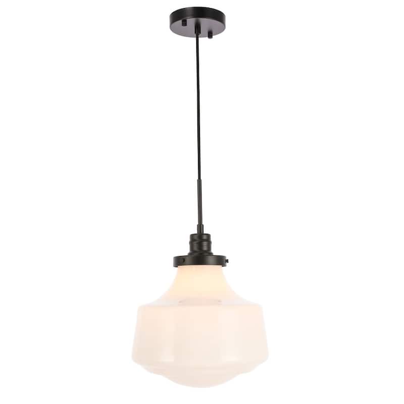 Klyli 11-inch 1-light Frosted Glass Hanging Pendant