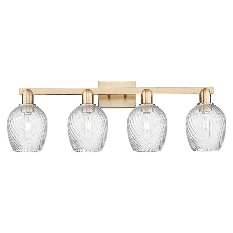 Innovations Lighting 716-4W-12-33 Salina Vanity Salina 4 Light 33" - Champagne Bronze / Clear Spiral Fluted