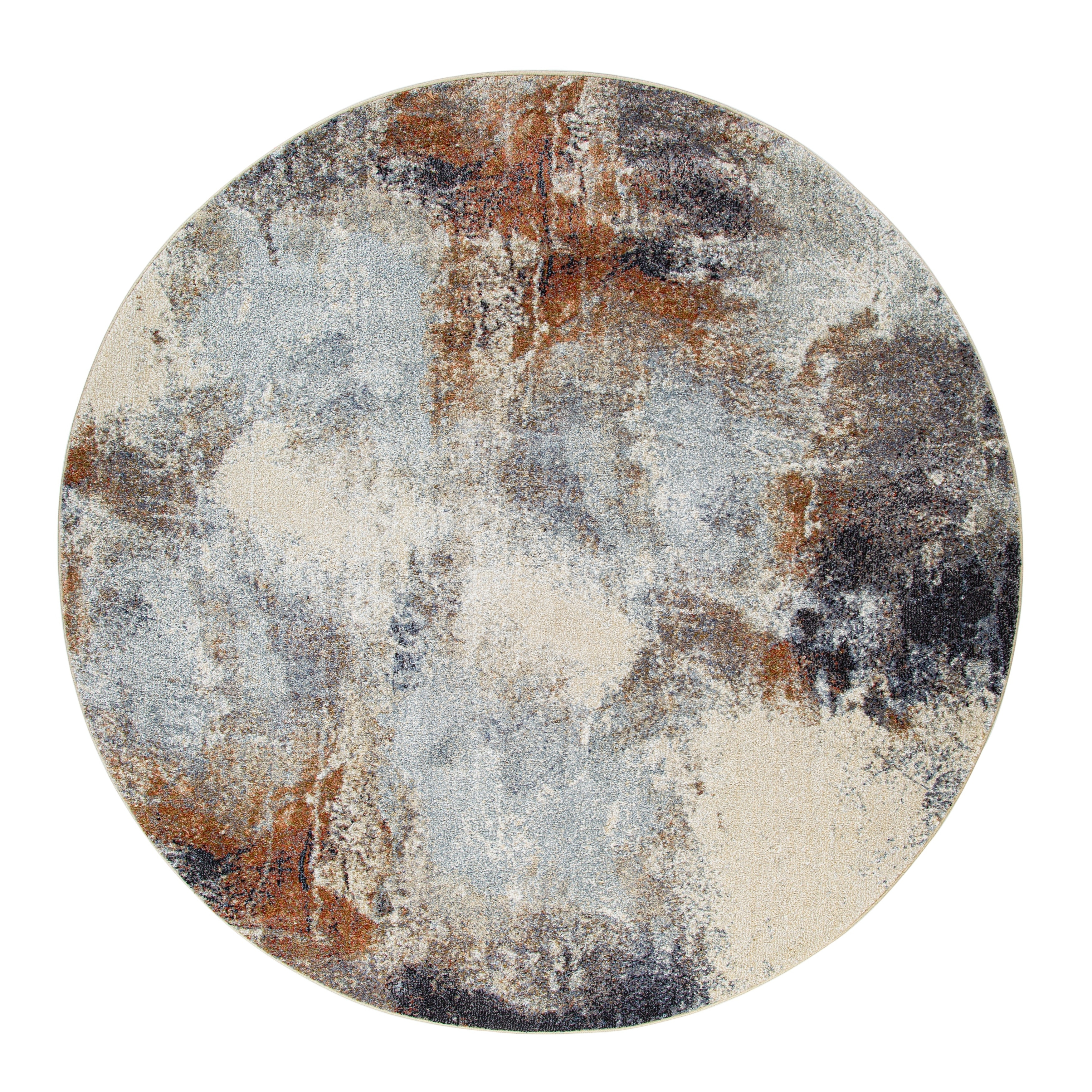 MDA Rugs Olympia Collection Blue and Beige Abstract Design Area Rug
