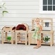 preview thumbnail 1 of 7, 3-Piece Outdoor Kitchen Set Mud Kitchen with Separate BBQ Grill and Pizza Oven-Natural - Multi Multi