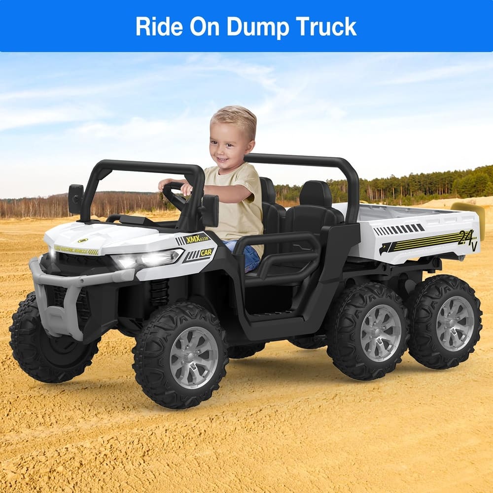 24V 2-Seater Ride-On Dump Truck For Kids With Remote Control