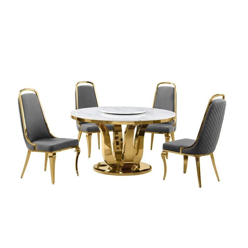 Best Quality Furniture D325-SC314-7 5 Piece Round Dining Set