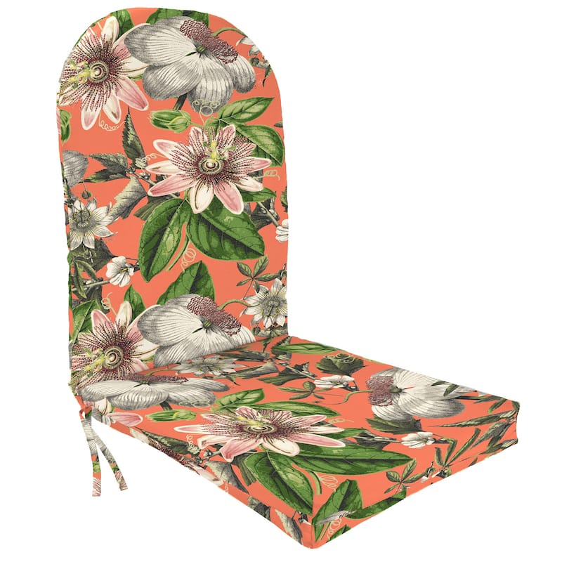 19" x 51" Outdoor Adirondack Chair Cushion with Ties - 50.5'' L x 19'' W x 4'' H - Adley Cappuccino