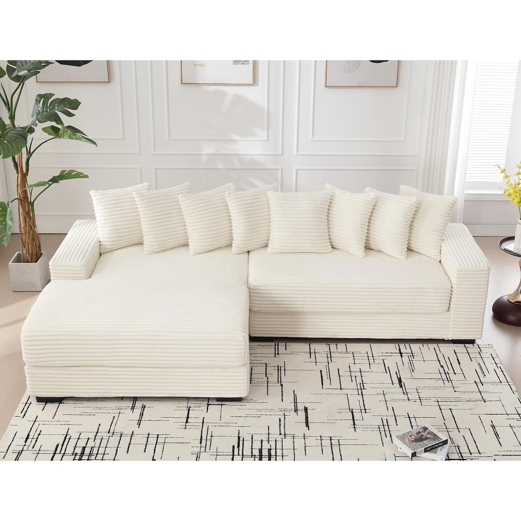 Sofa 111-in Casual Beige 2 -seater Left Reclining Sectional - 8' x 10'