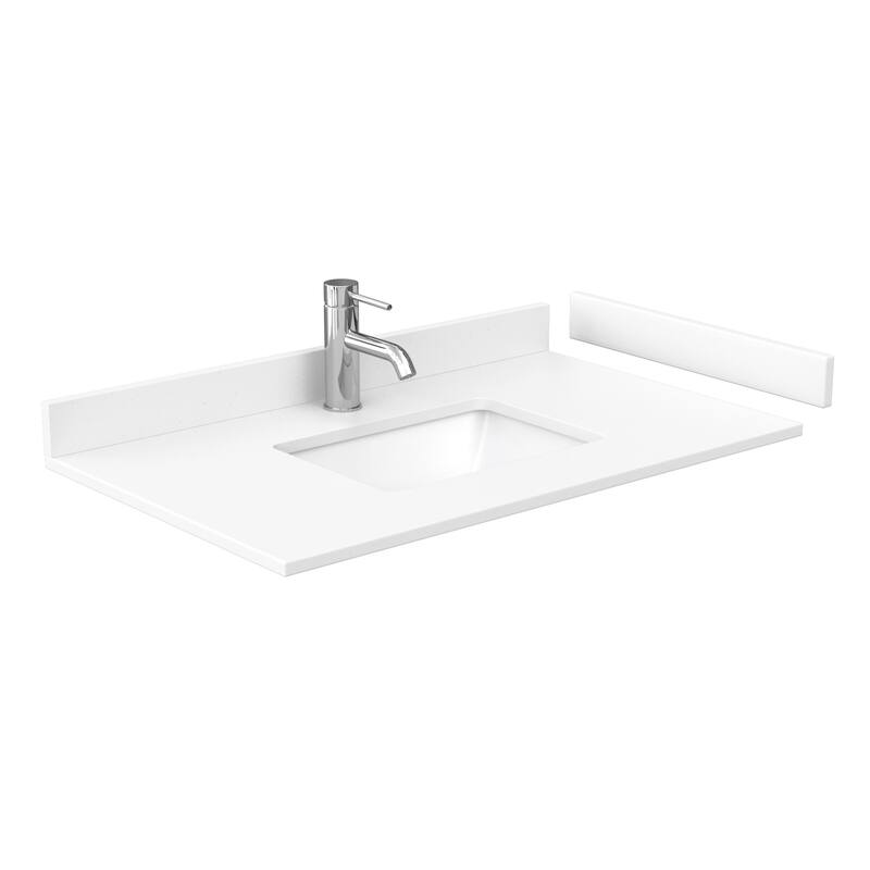 Miranda Single Vanity Set, Cultured Marble Top, 34-Inch Mirror