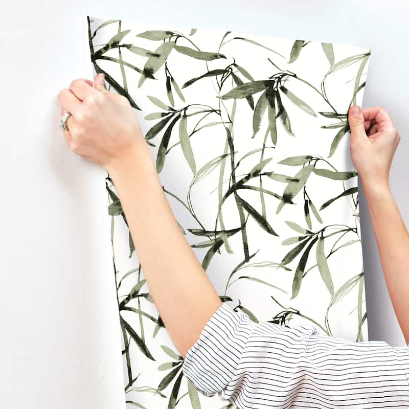 Menton Vinyl Bamboo Ink Wallpaper 27 in x 27 ft = 60.75 sq ft