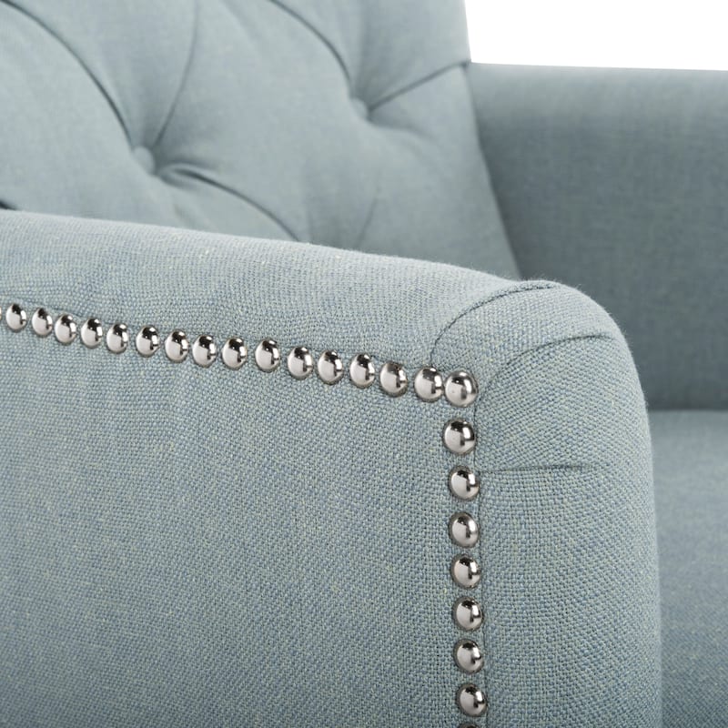 SAFAVIEH Tori Antiqued Tufted Club Chair - 28" x 34.4" x 32.7". - 28"W x 34"D x 33"H