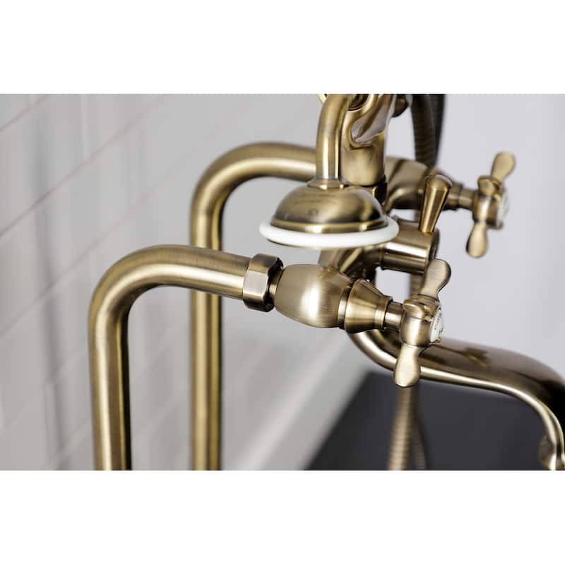 Essex Freestanding Clawfoot Tub Faucet Package with Supply Line in Matte Black
