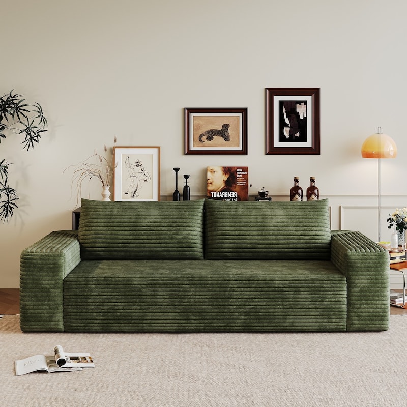 Sofa 71-in Casual 2 seater Loveseat - 8' x 10' - Green - Symmetrical