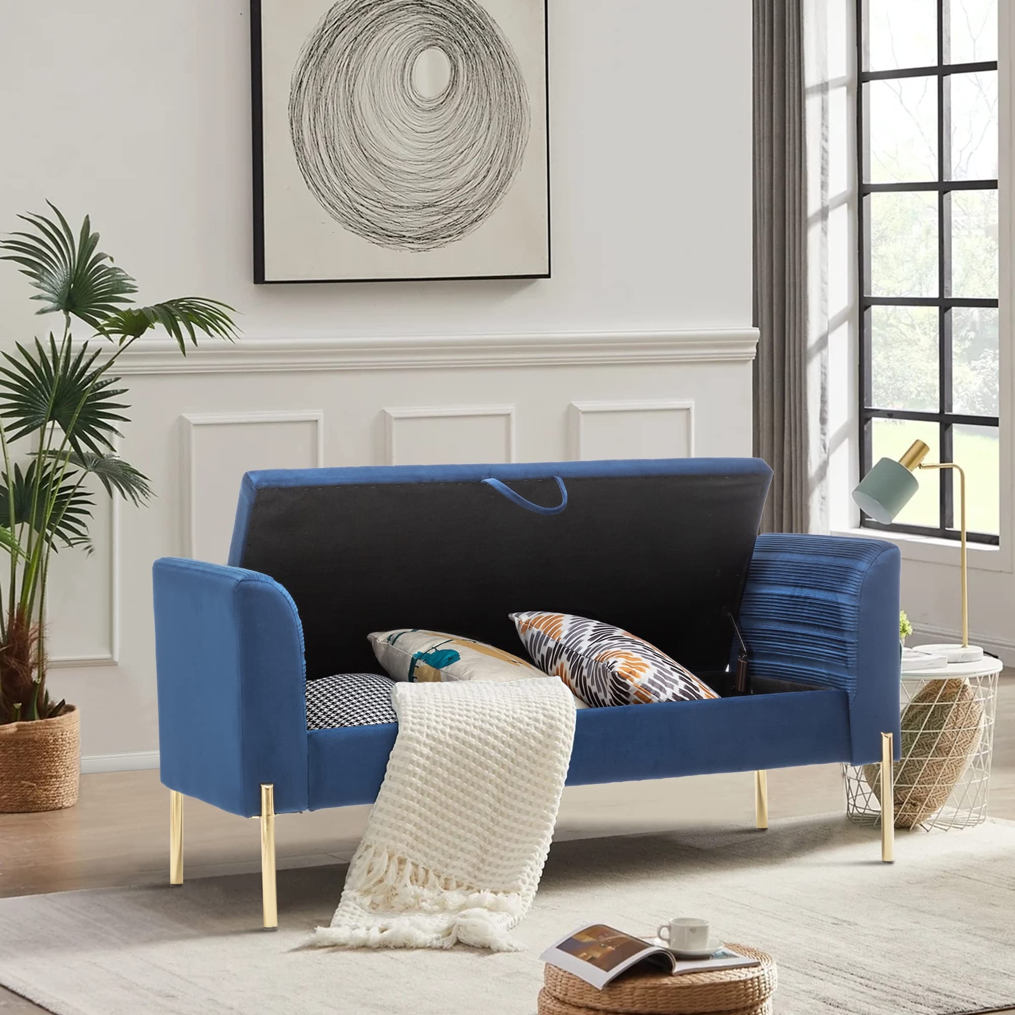Storage bench cheap with armrest