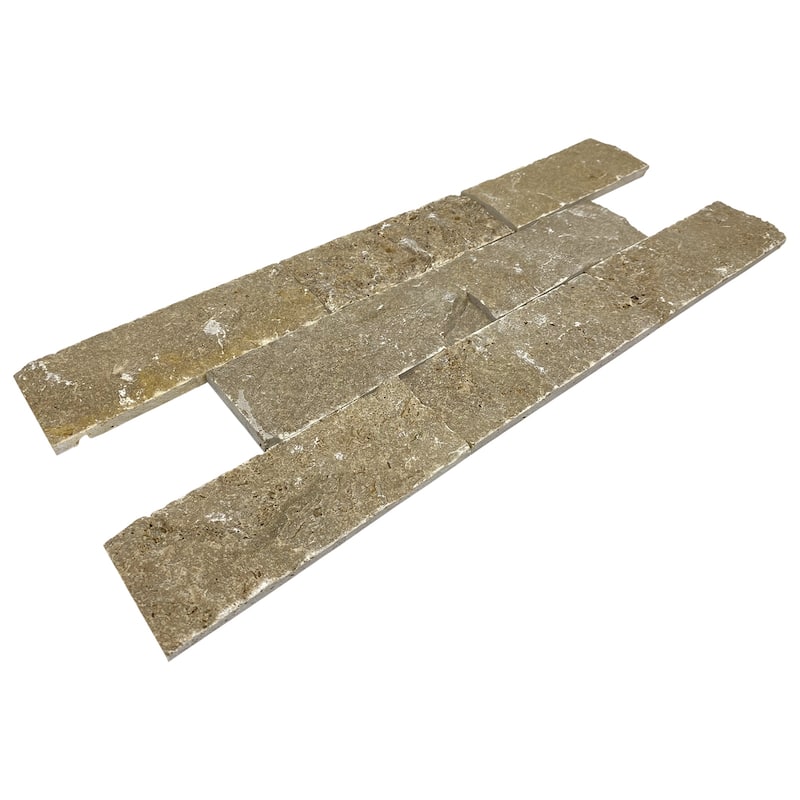 Tuscany Brown Travertine 3" x 8" Split Face Tile