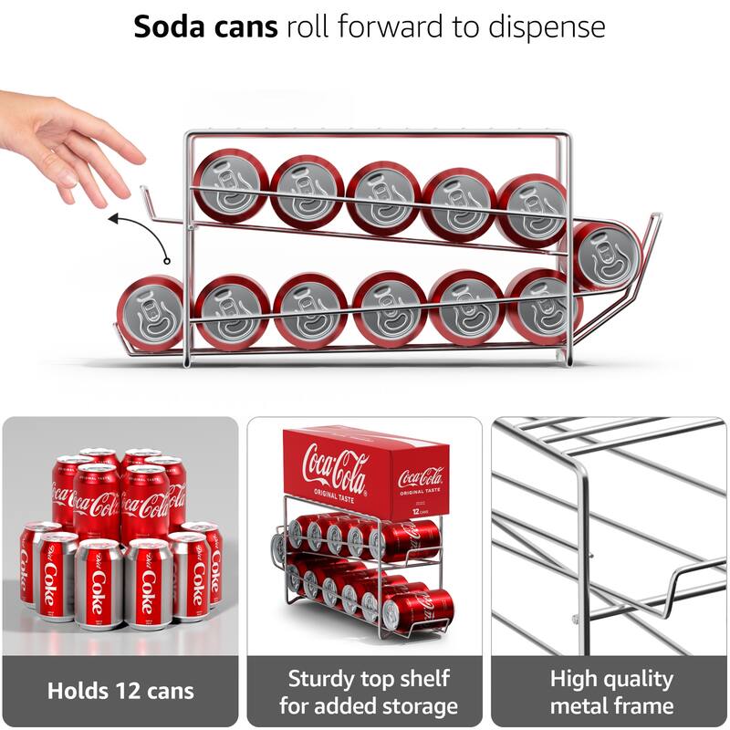 Sorbus Soda Can Rack Beverage Dispenser Holds 24 Standard Cans 2 Pack/ 12 Cans 1 Pack