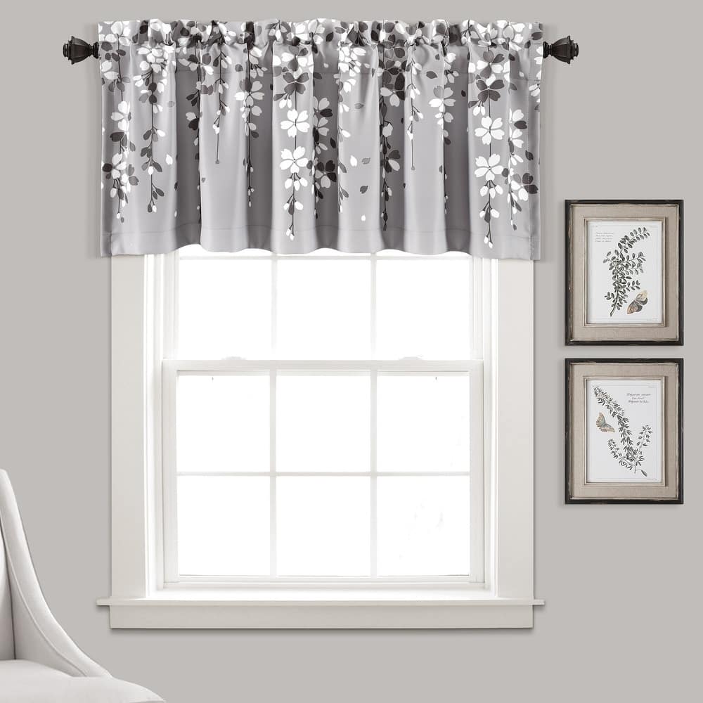 Lush Decor Weeping Flower Room Darkening Window Curtain Valance - 52x18