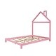 preview thumbnail 6 of 7, Full Size Pink Wood Platform Bed w/ House-shaped Headboard Upholstered Bed